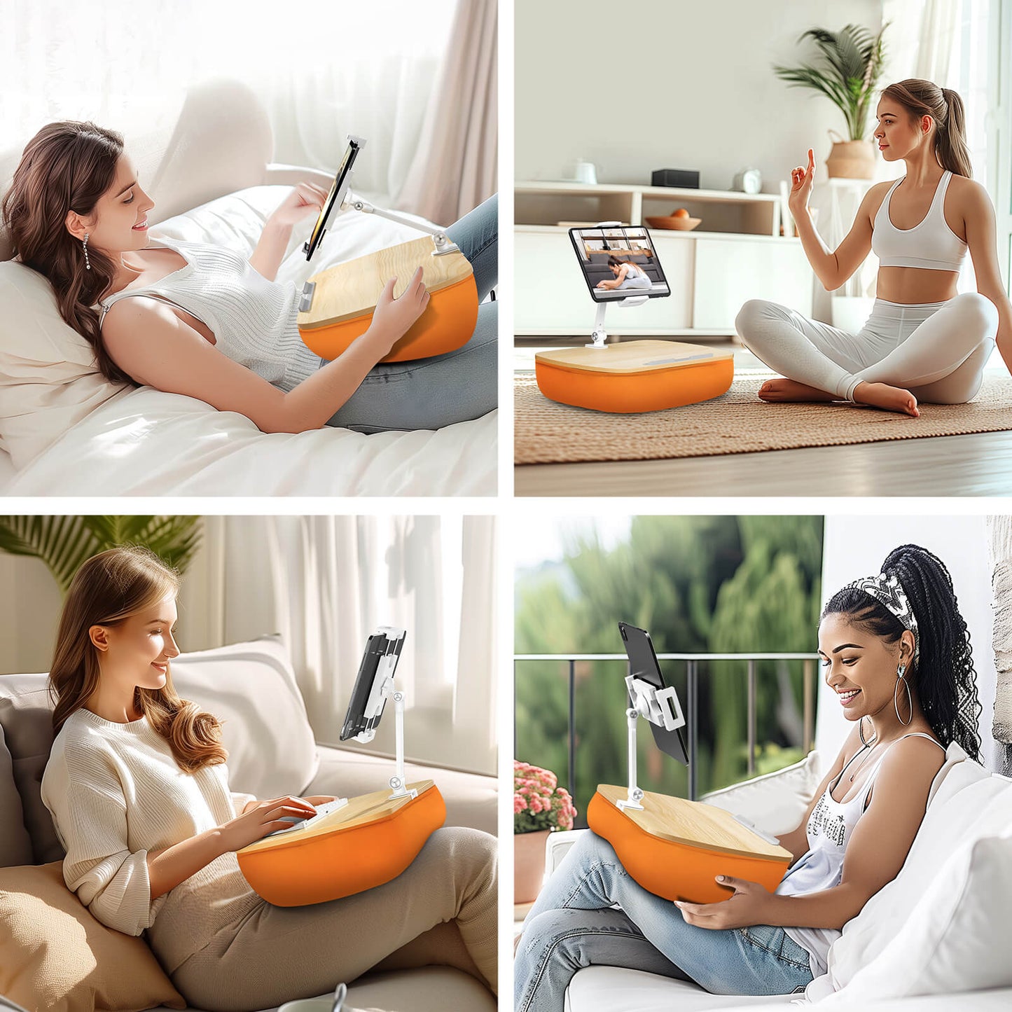 Tablet/Kindle Pillow Stand Orange