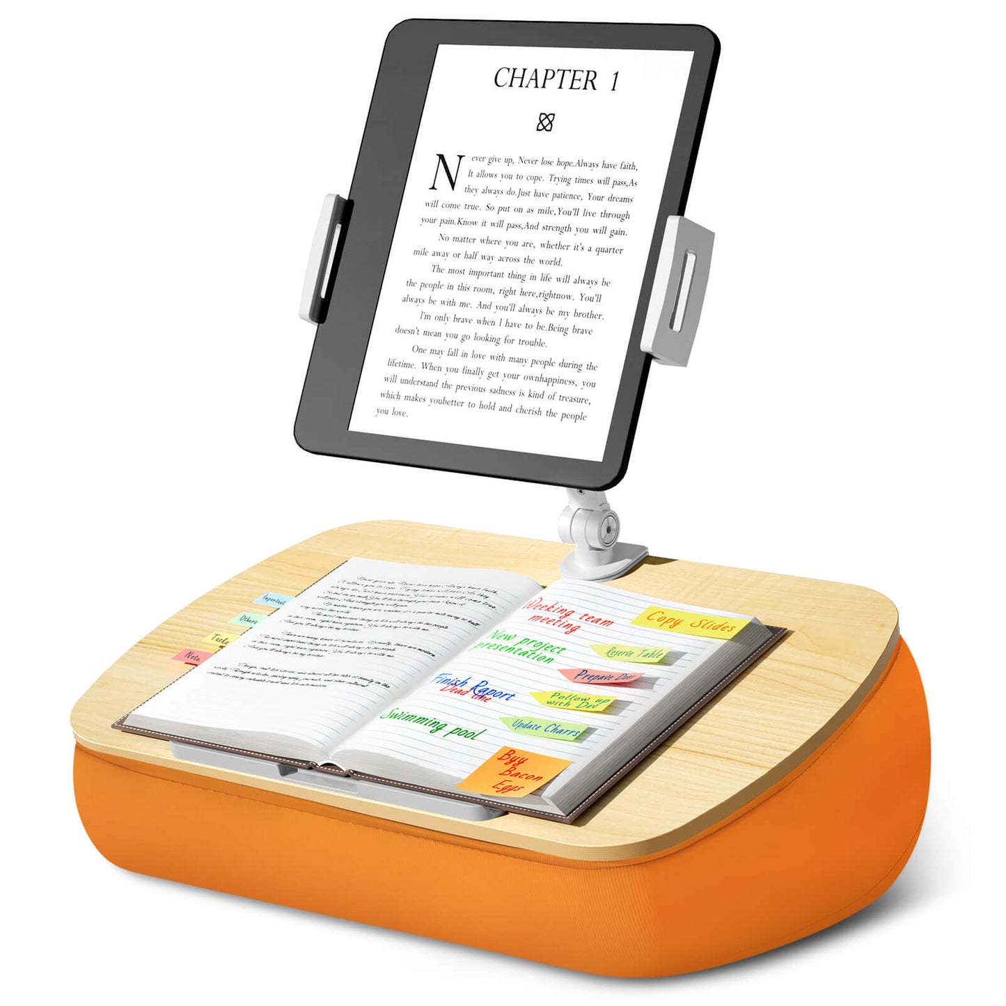 Tablet/Kindle Pillow Stand Orange