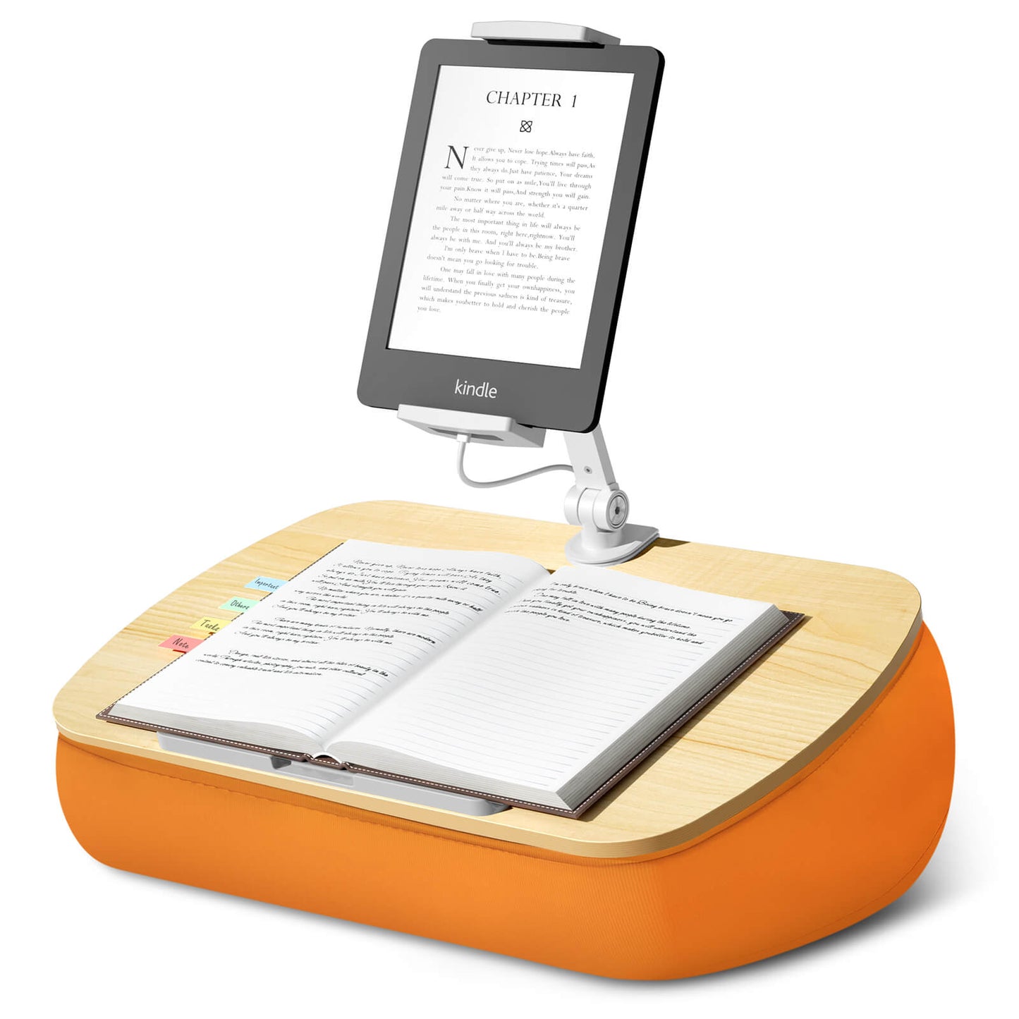 Tablet/Kindle Pillow Stand Orange