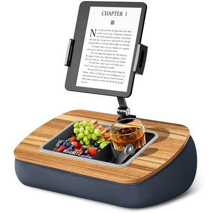 Tablet Pillow Stand With Snack Bowl Gray